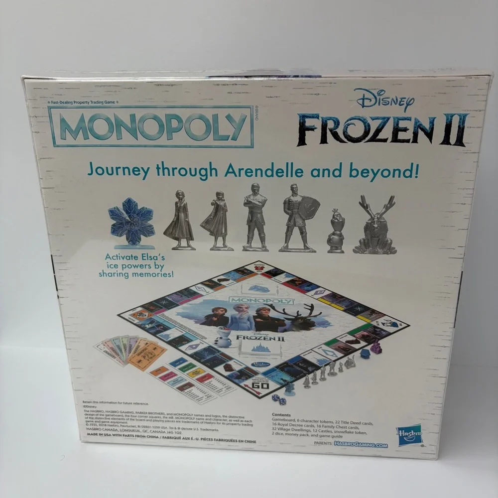 NWT Disney Frozen‎ II Monopoly Game Kids Board Games Hasbro Parker Brothers